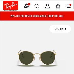 Ray-Ban Round Flash Gold Sunglasses
